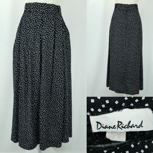 80s Vintage Diane Richard Acetate Rayon Skirt w/Pockets 14